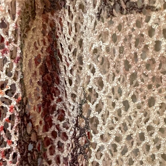 Floral Painted Openwork Round Neck Long Sleeve Top L/XL - Picture 6 of 6